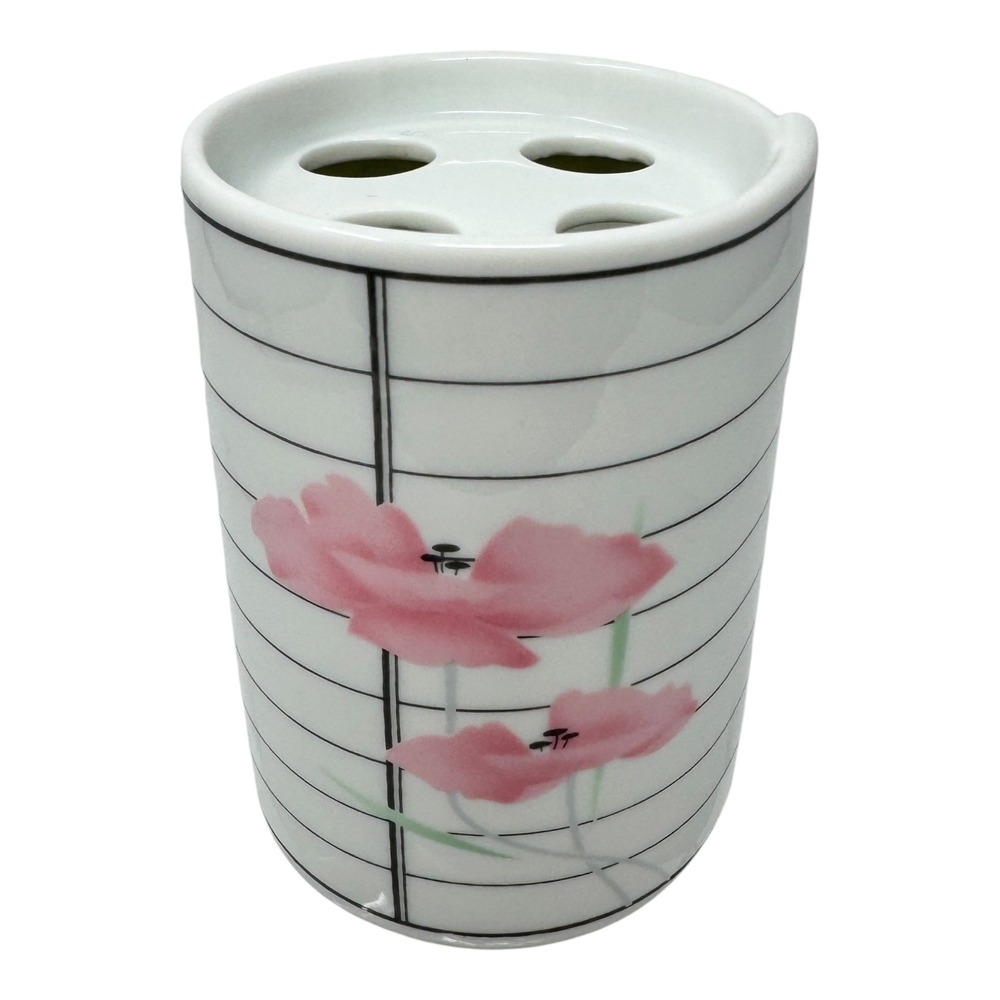 Vintage 1987 Andrea by Sadek Andre Richard Co Toothbrush Holder Japan Floral